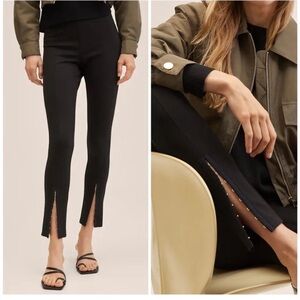 Mango Slit Hem Leggings Pants New